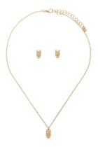 Forever21 Rhinstoned Owl Jewelry Set