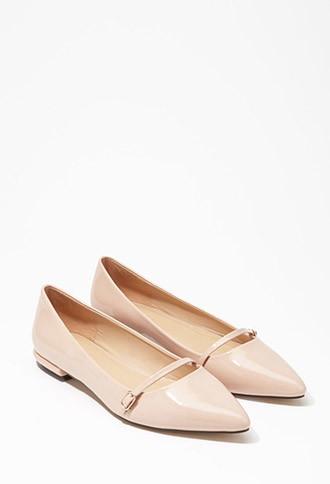Forever21 Pointed Faux Patent Flats