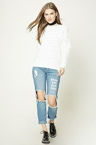 Forever21 Distressed Graphic Jeans