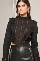 Forever21 Ruffle Eyelet Crop Top