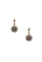 Forever21 Faux Gemstone Circle Studs (antic Gold/grey)