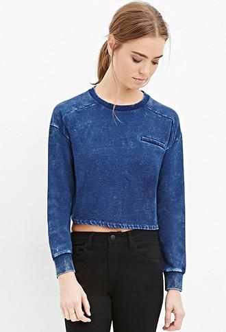 Forever21 Mineral Wash Fleece Sweatshirt