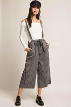 Forever21 Pinstripe Suspender Overalls