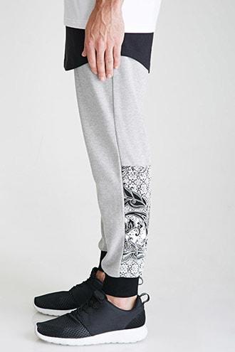 Forever21 Heathered Paisley Print Sweatpants