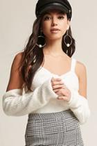 Forever21 Fuzzy Twist-front Open-shoulder Top