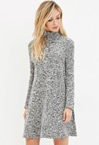 Forever21 Women's  Marled Tunic Sweater (black/white)