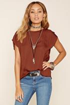 Forever21 Women's  Cap-sleeve Satin Top