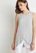Forever21 Tulip-front Heathered Top