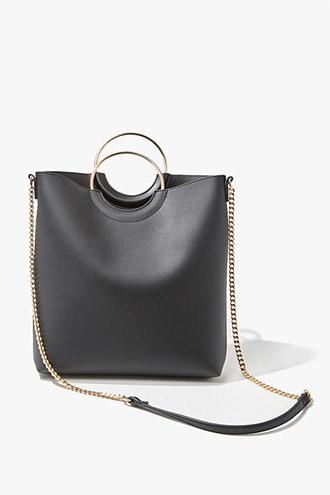 Forever21 Faux Leather Tote Bag & Clutch Set