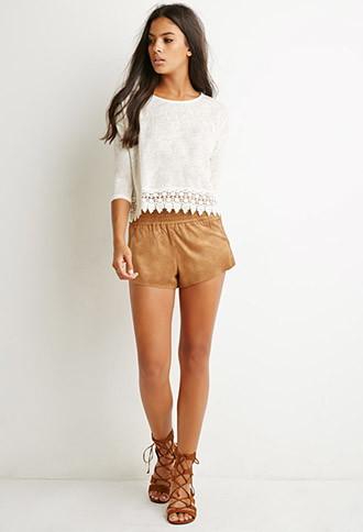 Forever21 Crochet-hem Dolman Top