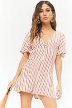 Forever21 Multicolor Striped Button-front Romper