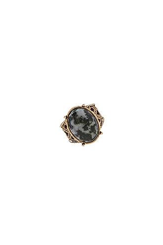 Forever21 Antique Gold & Green Faux Stone Cocktail Ring