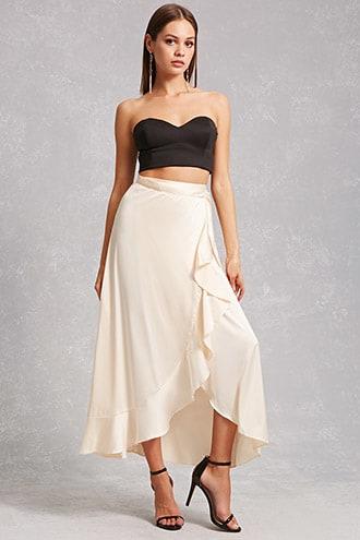 Forever21 Dark Pink High-low Skirt