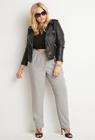 Forever21 Plus Textured Drawstring Pants