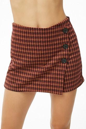 Forever21 Plaid Button Front Skort