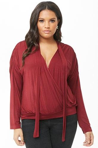 Forever21 Plus Size Surplice Drape-front Top