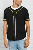 21 Men Men's  Black & Yellow Baseball Jersey Tee