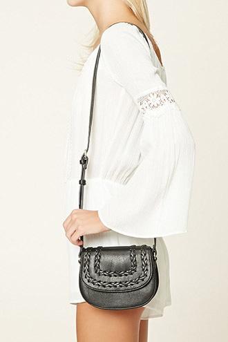 Forever21 Black Whipstitch Mini Crossbody