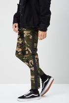 Forever21 Slim-fit Camo Striped-trim Pants