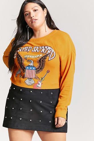 Forever21 Plus Size Lynyrd Skynyrd Graphic Crop Top