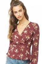 Forever21 Flounce Floral Print Wrap Top