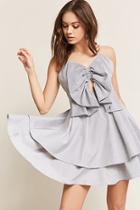 Forever21 Pinstripe Cutout Tiered Dress