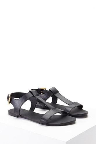 Forever21 Genuine Leather T-strap Sandal
