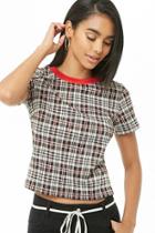 Forever21 Contrast-trim Plaid Tee