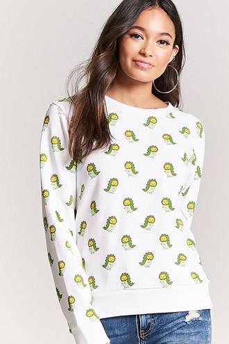 Forever21 Cartoon Dinosaur Graphic Sweatshirt