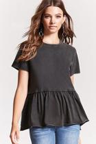 Forever21 Slub Knit Dropped Hem Tee