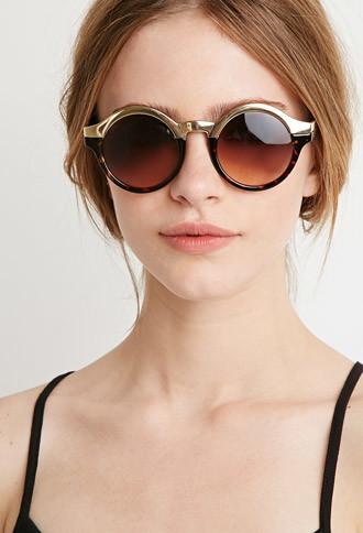 Forever21 Combo Round Sunglasses (brown/gold)