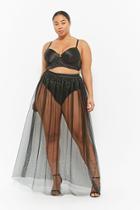 Forever21 Plus Size Sheer Mesh Tulle Maxi Skirt