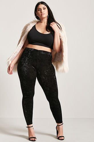 Forever21 Plus Size Crushed Velvet Leggings