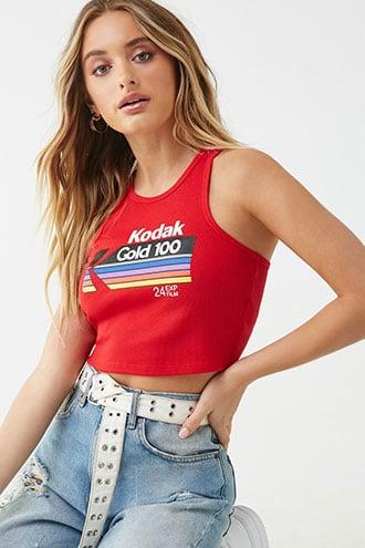Forever21 Kodak Graphic Cropped Tank Top