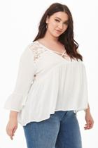 Forever21 Plus Size Crinkled Crisscross Lace-back Top