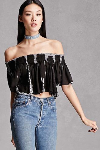 Forever21 Boho Me Tie-dye Crop Top