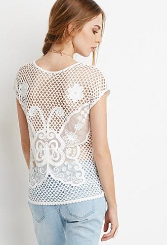 Forever21 Crochet-back Top