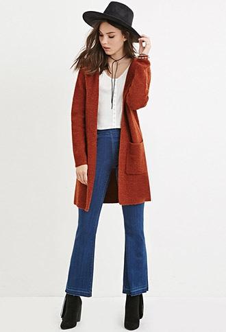 Forever21 Women's  Wool-blend Hooded Cardigan