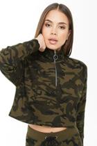 Forever21 Cropped Camo Print Pullover