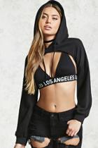 Forever21 Raw-cut Super Cropped Hoodie