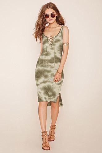 Forever21 Women's  Tie-dye Midi Dress