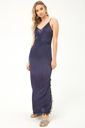 Forever21 Eyelash Lace Maxi Slip Dress