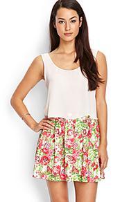 Forever21 Spring Bouquet Skater Skirt