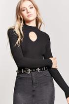 Forever21 Ribbed Knit Cutout Sweater