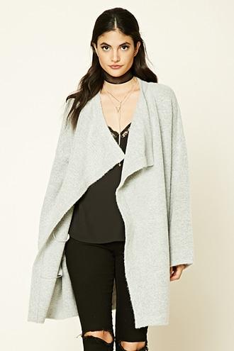 Forever21 Women's  Longline Drape-front Cardigan