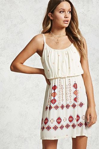 Forever21 Ornate Print Cami Dress