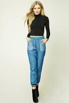 Forever21 Contrast Pocket Chambray Pants