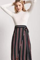Forever21 Stripe Wrap-front Maxi Skirt