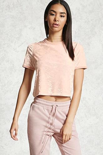 Forever21 Crushed Velvet Ringer Top