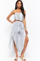 Forever21 Striped Gauze Tube Top & Overlay Pants Set